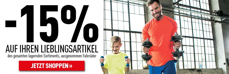 INTERSPORT: 15% Rabatt auf Ihren Lieblingsartikel