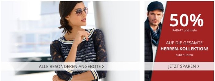 50% Rabatt auf das Herren Sortiment von Alba Moda