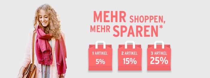 Mehr shoppen - mehr sparen: Auf 3 Artikel sogar 25% Rabatt bei Tchibo!