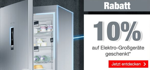 QUELLE: 10% Rabatt auf Elektro-Großgeräte geschenkt!