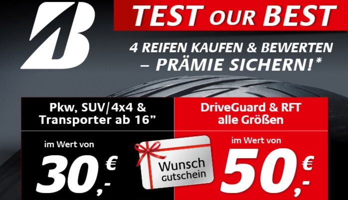 30€ oder 50€ Prämie sichern bei Reifendirekt.at