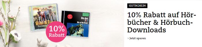 10% Rabatt auf Hörbücher und Hörbuchdownloads bei Thalia.at