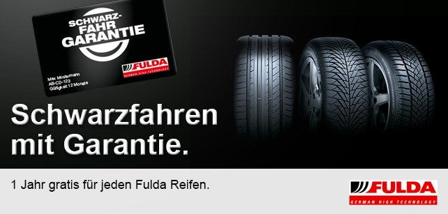 Reifendiscount.at - Schwarzfahren mit Garantie: 1 Jahr gratis für jeden Fulda Reifen!