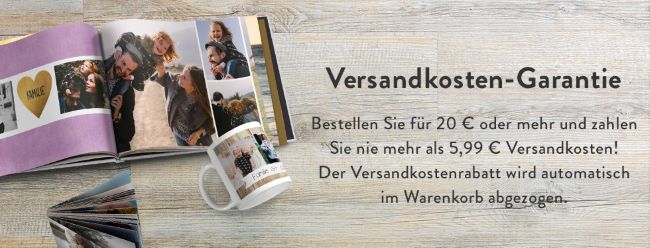 Snapfish - Versandkosten-Garantie: Bestellen Sie für 20€ oder mehr und zahlen Sie nie mehr als 5.99€ Versandkosten!
