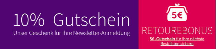 10% Gutschein für ambellis Newsletter-Anmeldung + 5€ Retourebonus!