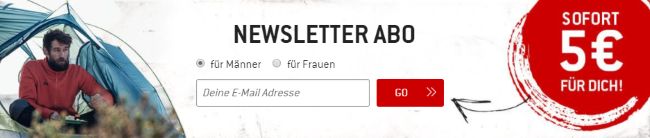 Bergfreunde Newsletter Abo -Sofort 5€ für dich!