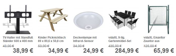 Bis zu 50% Rabatt abei VidaXL.at