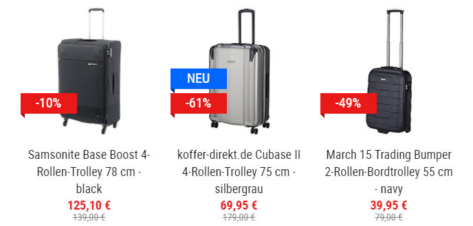 koffer-direkt: Bis zu 61% Rabatt